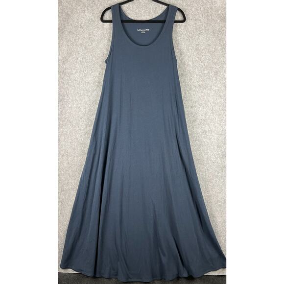 Soft Surroundings Santiago Maxi Dress Womens Medium Blue Coastal Minimal NEW - Picture 1 of 14